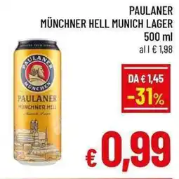 A&O Paulaner münchner hell munich lager offerta