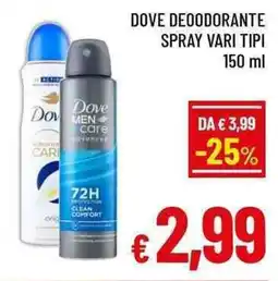 A&O Dove deoodorante spray offerta