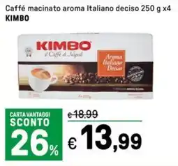 Iper La Grande Caffé macinato aroma Italiano deciso KIMBO offerta