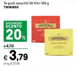 Iper La Grande Tè 50 filtri TWININGS offerta
