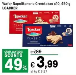 Iper La Grande Wafer Napolitaner o Cremkakao x10, LOACKER offerta