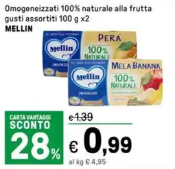 Iper La Grande Omogeneizzati 100% naturale alla frutta MELLIN offerta