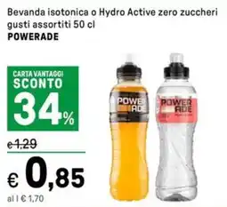 Iper La Grande Bevanda isotonica o Hydro Active zero zuccheri POWERADE offerta