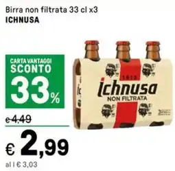 Iper La Grande Birra non filtrata ICHNUSA offerta