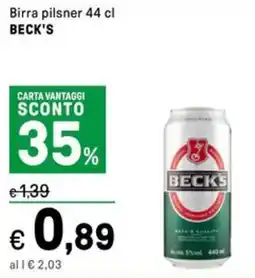 Iper La Grande Birra pilsner BECK'S offerta