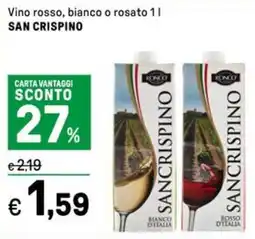 Iper La Grande Vino rosso, bianco o rosato SAN CRISPINO offerta