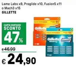 Iper La Grande Lame Labs x9, Proglide x10, Fusion5 x11 o Mach3 x15 GILLETTE offerta