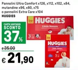 Iper La Grande Pannolini Ultra Comfort x126, x112, x102, x84, mutandine x96, x80, x75 o pannolini Extra Care x104 HUGGIES offerta