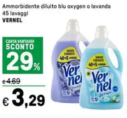 Iper La Grande Ammorbidente diluito blu oxygen o lavanda VERNEL offerta
