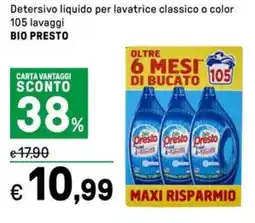 Iper La Grande Detersivo liquido per lavatrice classico o color BIO PRESTO offerta
