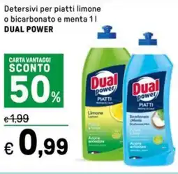 Iper La Grande Detersivi per piatti limone o bicarbonato e menta DUAL POWER offerta