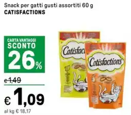 Iper La Grande Snack per gatti CATISFACTIONS offerta