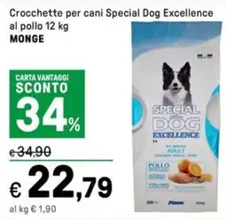 Iper La Grande Crocchette per cani Special Dog Excellence al pollo MONGE offerta