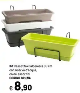 Iper La Grande Kit Cassetta+Balconiera 30 cm con riserva d'acqua CORINO BRUNA offerta