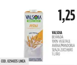 Carico Cash & Carry Valsoia bevanda 100% vegetale avena/mandorla senza zucchero offerta