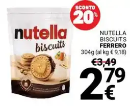 Supermercati Gulliver Nutella biscuits FERRERO offerta