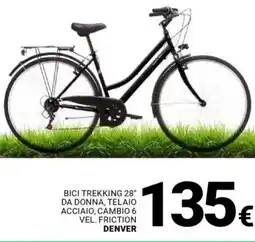 Supermercati Gulliver Bici trekking 28" da donna, telaio acciaio, cambio 6 vel. friction DENVER offerta