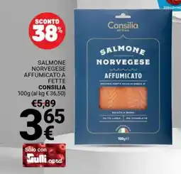 Supermercati Gulliver Salmone norvegese affumicato a fette CONSILIA offerta