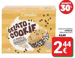 Supermercati Gulliver 6 gelati cookies CONSILIA offerta