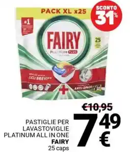Supermercati Gulliver Pastiglie per lavastoviglie platinum all in one FAIRY offerta