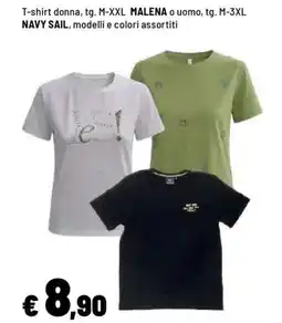 Iper La Grande T-shirt donna, MALENA o uomo, NAVY SAIL offerta