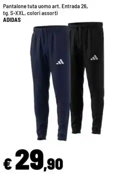 Iper La Grande Pantalone tuta uomo art. Entrada 26, ADIDAS offerta