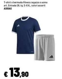 Iper La Grande T-shirt o bermuda fitness ragazzo o uomo art. Entrada 26, ADIDAS offerta