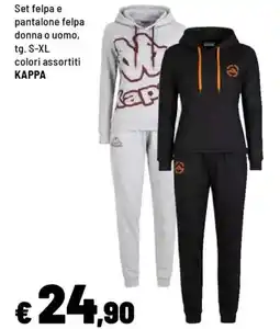 Iper La Grande Set felpa e pantalone felpa donna o uomo, KAPPA offerta