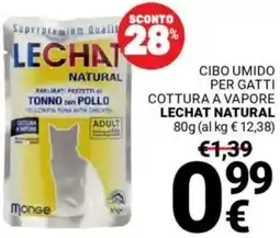 Supermercati Gulliver Cibo umido per gatti cottura a vapore LECHAT NATURAL offerta