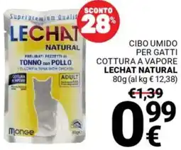Supermercati Gulliver Cibo umido per gatti cottura a vapore LECHAT NATURAL offerta