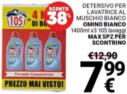 Supermercati Gulliver Detersivo per lavatrice al muschio bianco OMINO BIANCO offerta