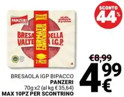 Supermercati Gulliver Bresaola igp bipacco PANZERI offerta