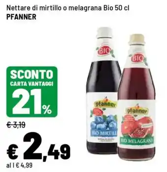 Iper La Grande Nettare di mirtillo o melagrana Bio PFANNER offerta