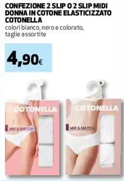 Coop Master Alleanza 3.0 Confezione 2 slip o 2 slip midi donna in cotone elasticizzato COTONELLA offerta