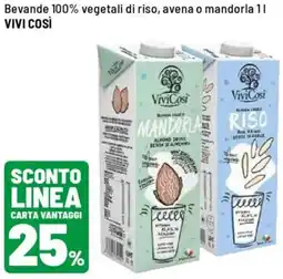 Iper La Grande Bevande 100% vegetali di riso, avena o mandorla VIVI COSÌ offerta