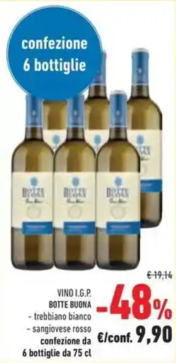 Conad Vino i.g.p. botte buona trebbiano bianco, sangiovese rosso offerta