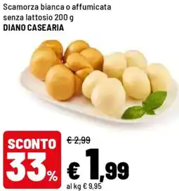 Iper La Grande Scamorza bianca o affumicata senza lattosio DIANO CASEARIA offerta