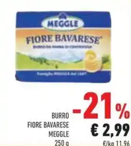 Conad Burro fiore bavarese MEGGLE offerta