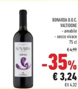 Conad Bonarda d.o.c. valtidone amabile, secco vivace offerta