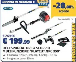 Eurobrico Ama decespugliatore a scoppio multifunzione "playcut NPC 350" offerta
