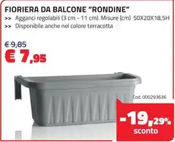 Eurobrico Fioriera da balcone "rondine" offerta
