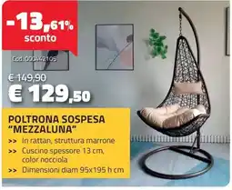 Eurobrico Poltrona sospesa "mezzaluna" offerta