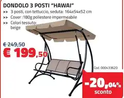 Eurobrico Dondolo 3 posti "hawai" offerta