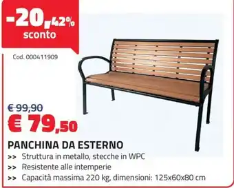 Panchina da esterno