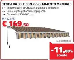 Eurobrico Tenda da sole con avvolgimento manuale offerta