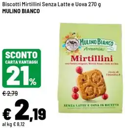 Iper La Grande Biscotti Mirtillini Senza Latte e Uova MULINO BIANCO offerta