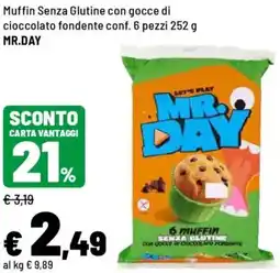 Iper La Grande Muffin Senza Glutine con gocce di cioccolato fondente MR.DAY offerta