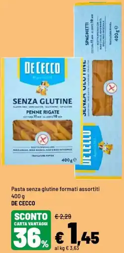 Iper La Grande Pasta senza glutine DE CECCO offerta