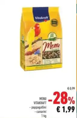 Conad Menu vitakraft pappagallini, canarini offerta