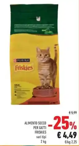 Conad Purina alimento secco per gatti friskies offerta